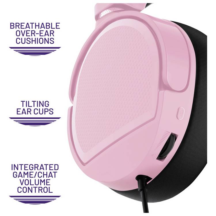 STEALTH PANTHER gaming headset in soft pink wired, UK version