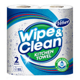 Velvet Wipe & Clean kitchen roll 20x75 sheets (British brand)