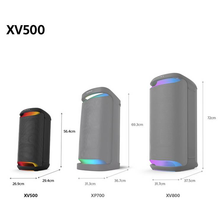 Sony SRS-XV500 portable party speaker black, imported from the UK
