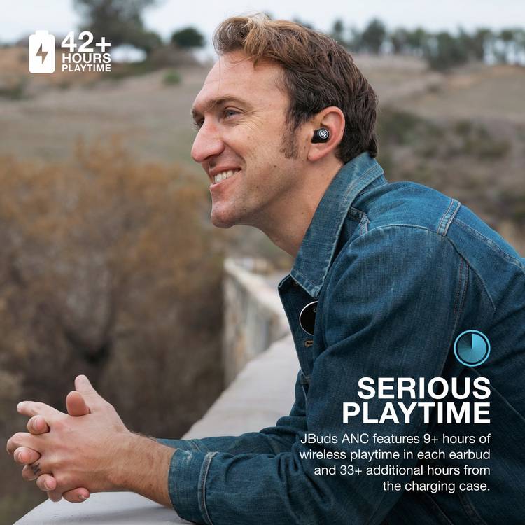 JLab JBuds ANC true wireless earbuds black, imported from the UK