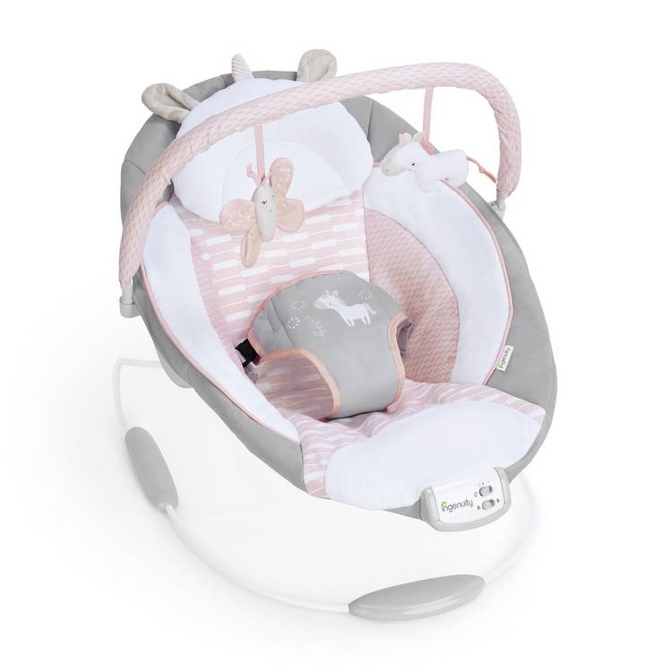 Ingenuity Flora Unicorn soothing baby bouncer, imported from the UK