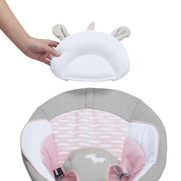 Ingenuity Flora Unicorn soothing baby bouncer, imported from the UK