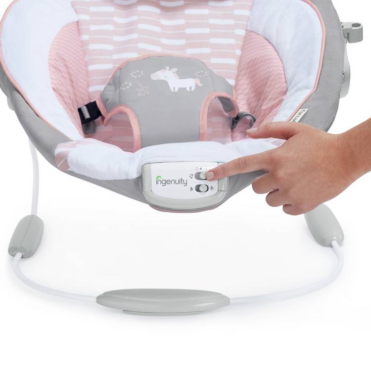 Ingenuity Flora Unicorn soothing baby bouncer, imported from the UK