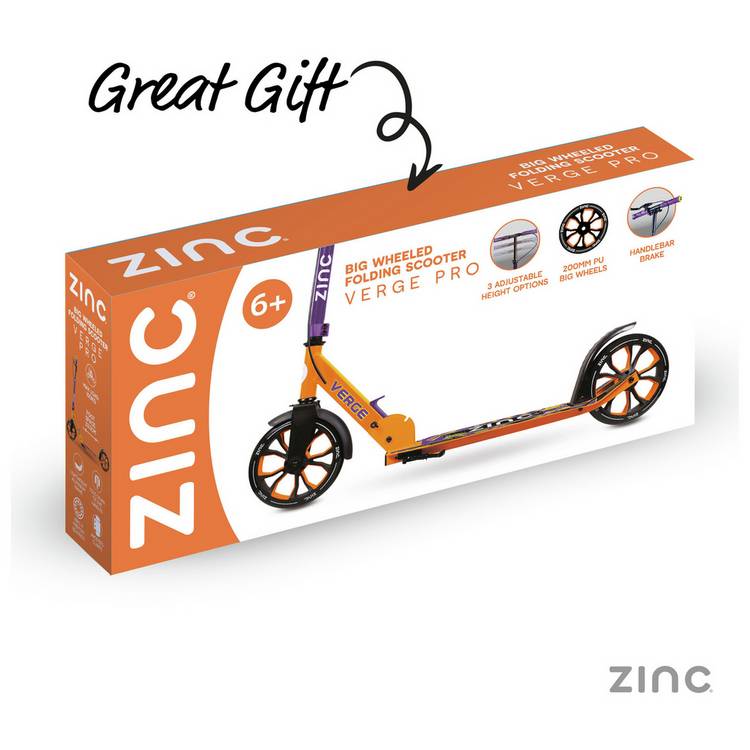 Zinc Verge Pro folding incline scooter purple orange, UK version