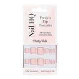 Nail HQ French Tip Toenails Natural Pink 24, imported from the UK