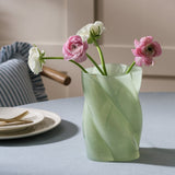Habitat twisted glass vase green 19cm, imported from the UK