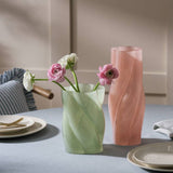 Habitat twisted glass vase green 19cm, imported from the UK