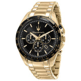 Argos Maserati Traguardo Black Dial Gold Plated Bracelet Chronograph Watch- Buy online at McGrocer