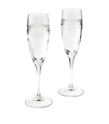 Harrods Set of 2 Crystal Champagne Flutes 210ml- Buy online at McGrocer
