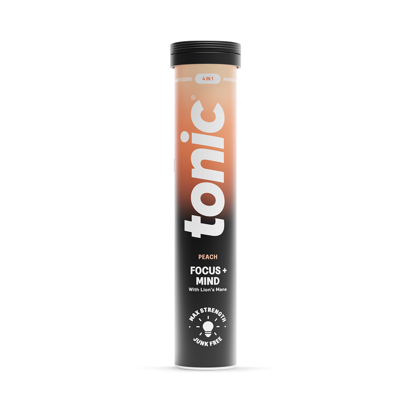 Tonic Focus + Mind effervescent tablets peach 20 tablets (British brand)