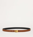 Saint Laurent leather belt with gold buckle, UK version
