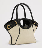 Balmain small canvas tote bag with leather trims - British product