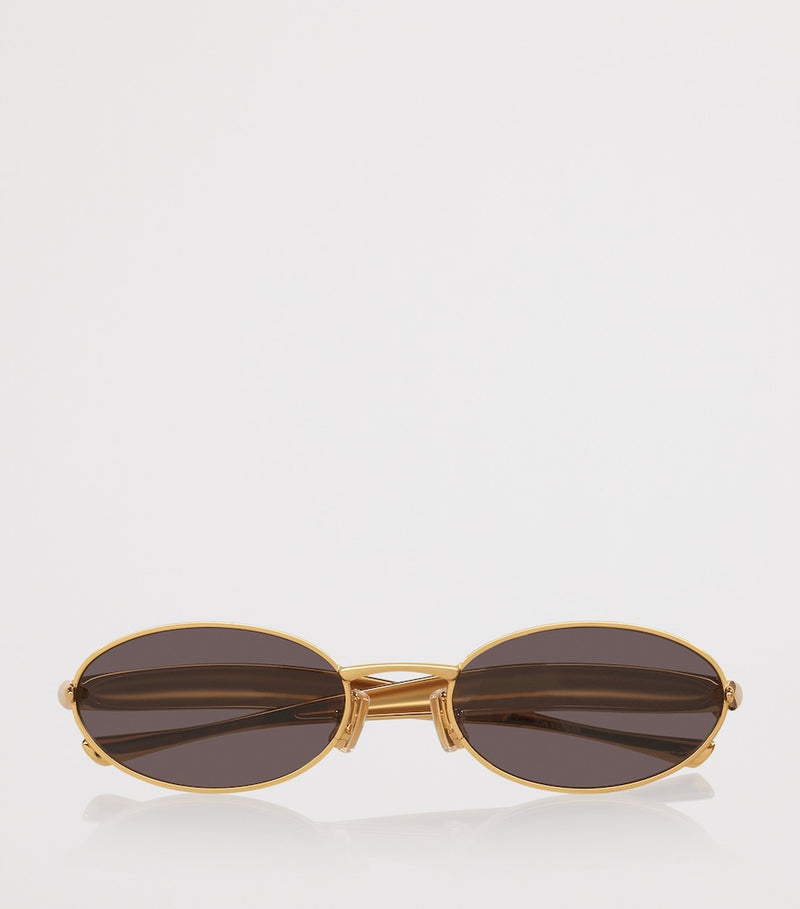 Bottega Veneta Oval Sardine Sunglasses, imported from the UK