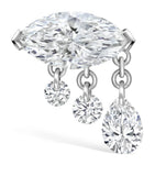 Maria Tash white gold triple teardrop diamond earring 8mm - British product