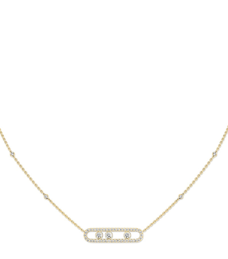 Messika Move Classique necklace yellow gold diamond pavé 0.70ct, imported from the UK