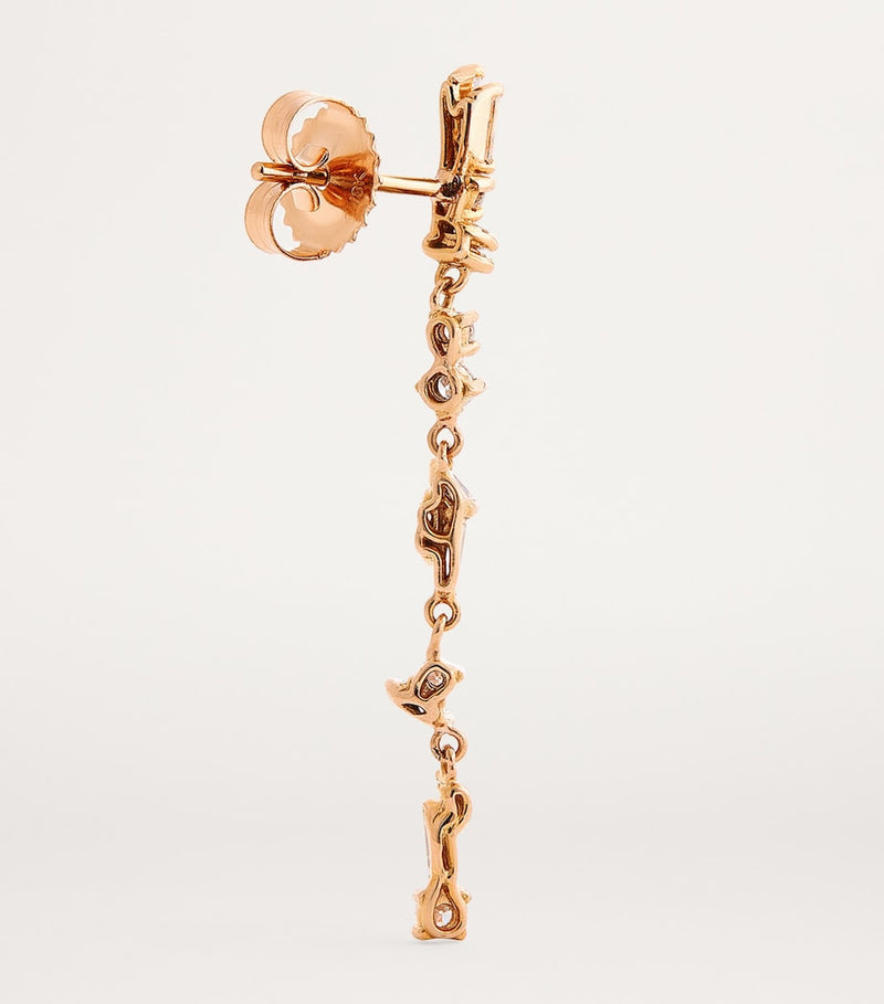 Suzanne Kalan rose gold diamond drop earrings (British brand)