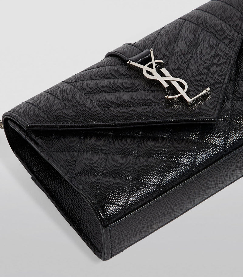 Saint Laurent Small Envelope Matelassé shoulder bag, imported from the UK