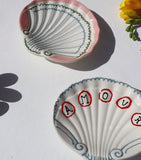 Laetitia Rouget shell trinket trays with amour engraving, set of 2, 12cm, UK version