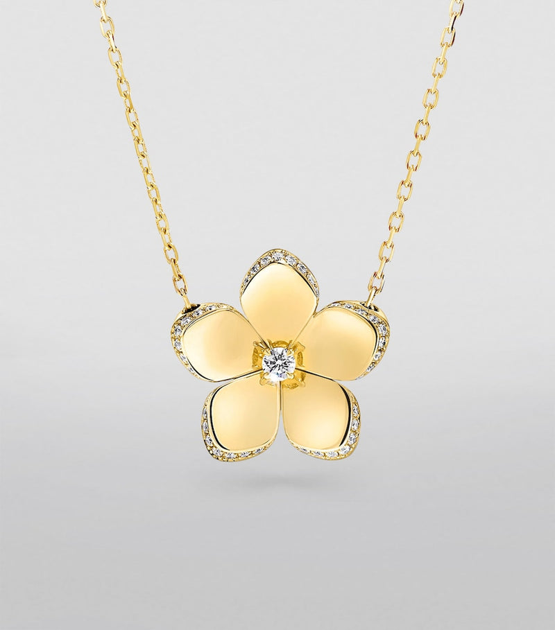 Graff Wild Flower yellow gold diamond pendant, imported from the UK