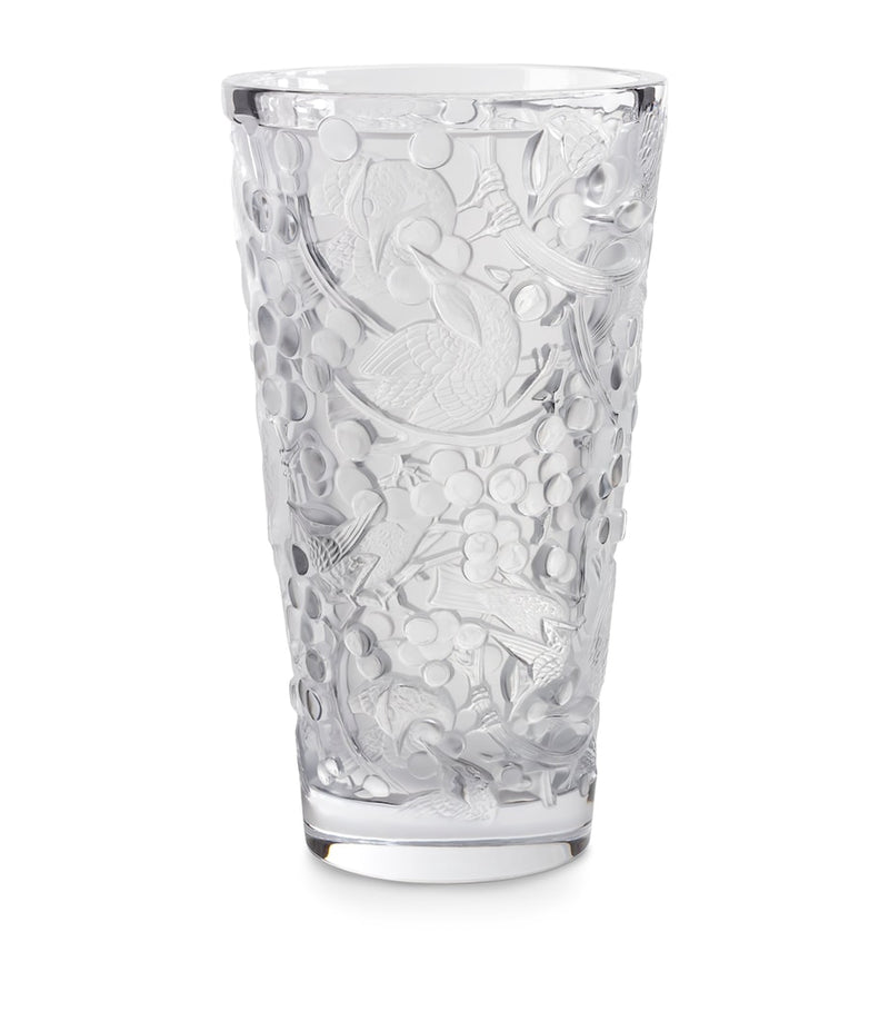 Lalique Merles et Raisins vase 38cm, UK version