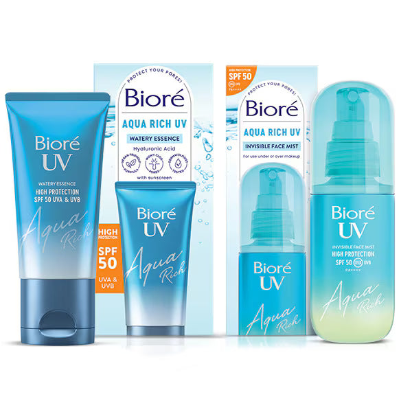 Biore Aqua Rich UV Sunscreen Bundle 50ml 60ml - British product