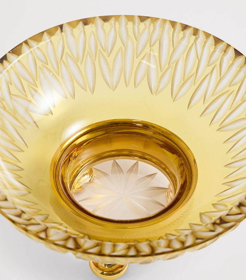 ZODIAC crystal amber soap dish with gold plating, UK version