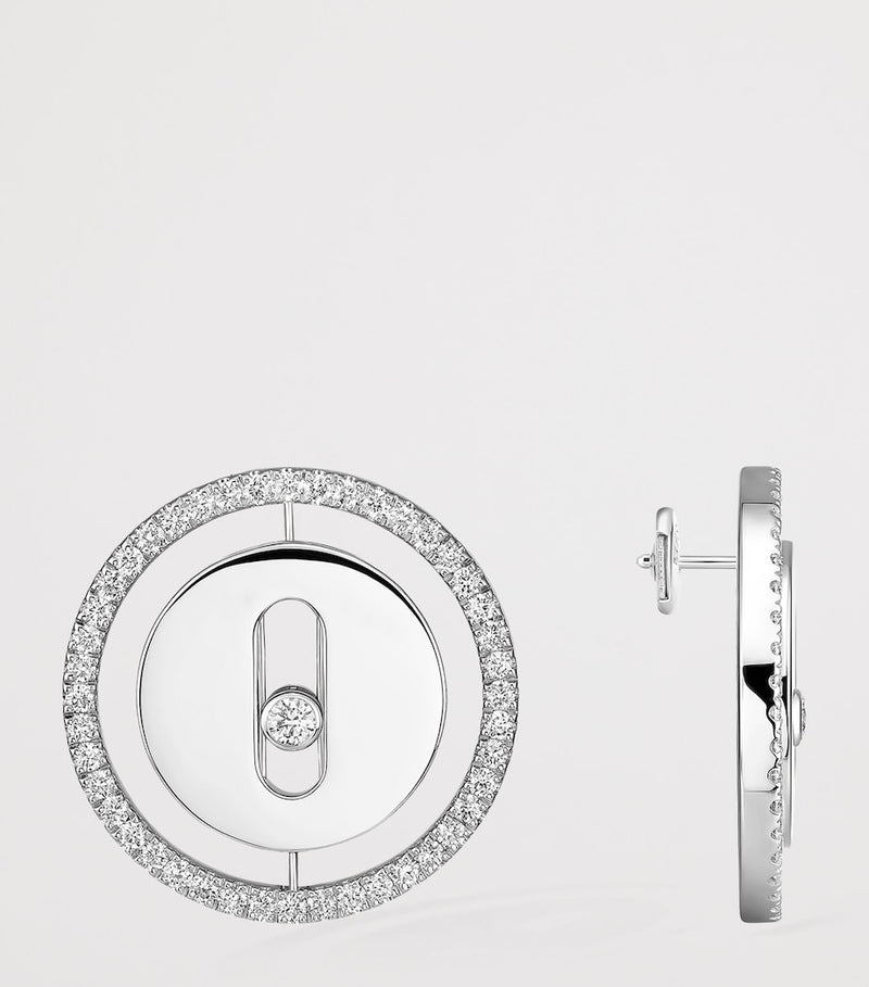 Messika Lucky Move white gold diamond stud earrings 0.32ct - British product