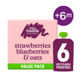 Little Freddie baby food pouches organic strawberries blueberries oats 6x100g (British brand)