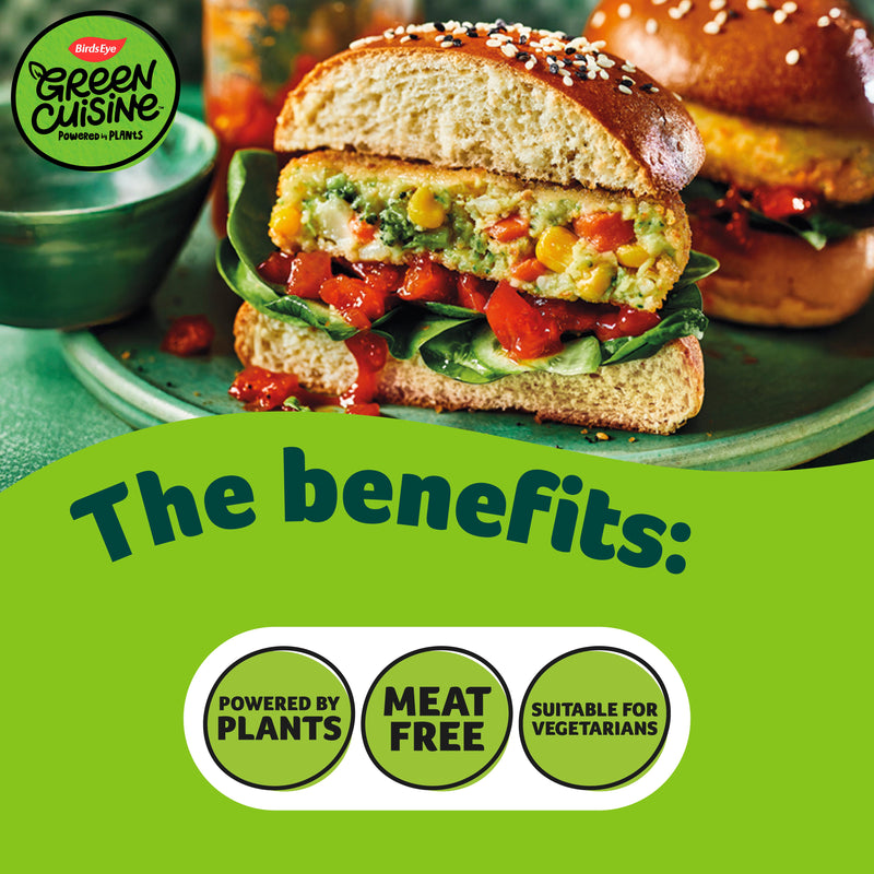 Birds Eye Green Cuisine vegetarian veggie quarter pounder burgers 454g (British brand)