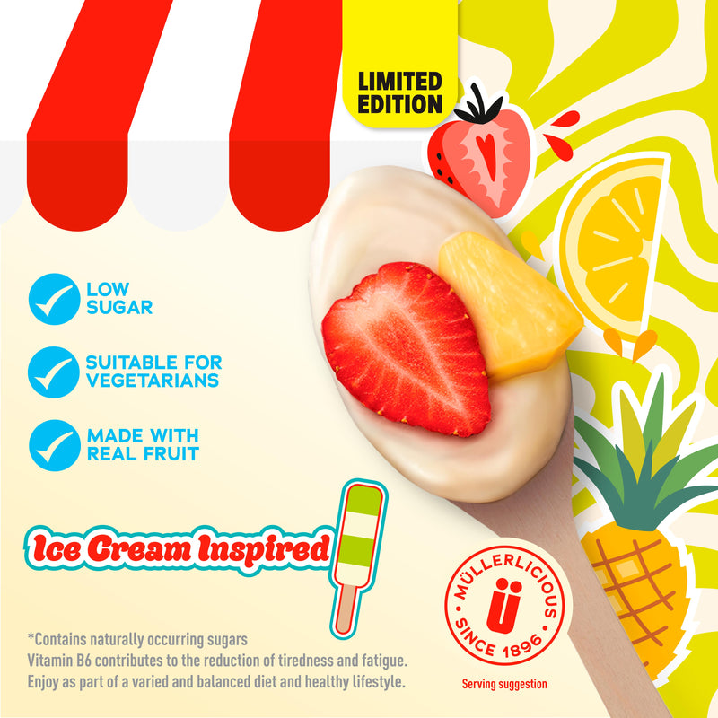 Müller Light yogurt limited edition pineapple strawberry 160g - British product