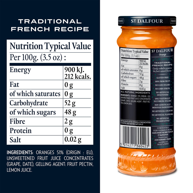 St Dalfour orange jam 284g - British product
