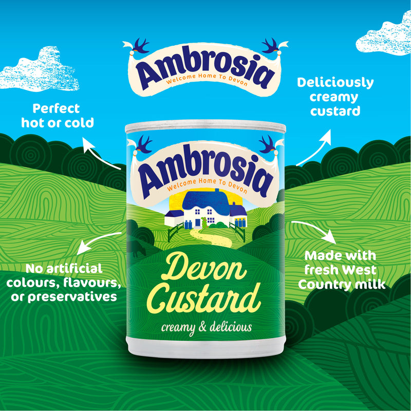Ambrosia Devon custard 400g, imported from the UK