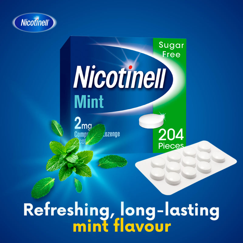 Nicotinell mint lozenges 2mg stop smoking aid, UK version