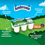 Ambrosia mini custard pots 6x55g lunchbox snack, imported from the UK