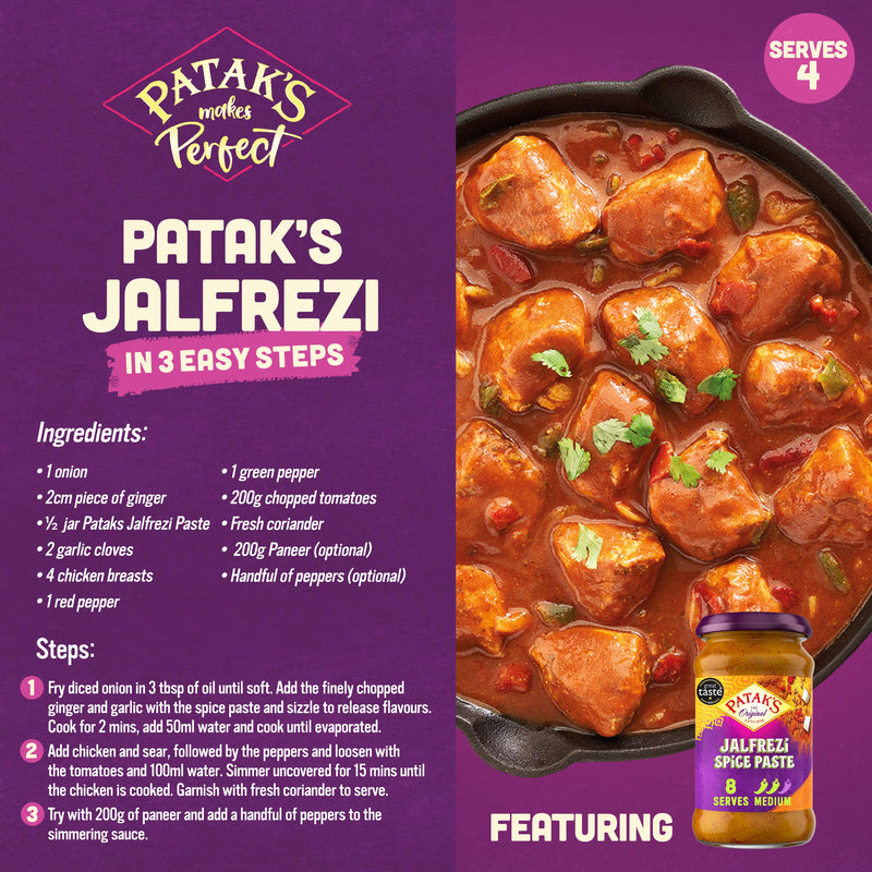Patak's Jalfrezi spice paste 283g, UK version