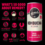 Remedy wild berry kombucha 4x330ml, imported from the UK