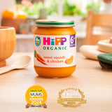 HiPP organic baby food jar Sweet Squash & Chicken 125g (British brand)