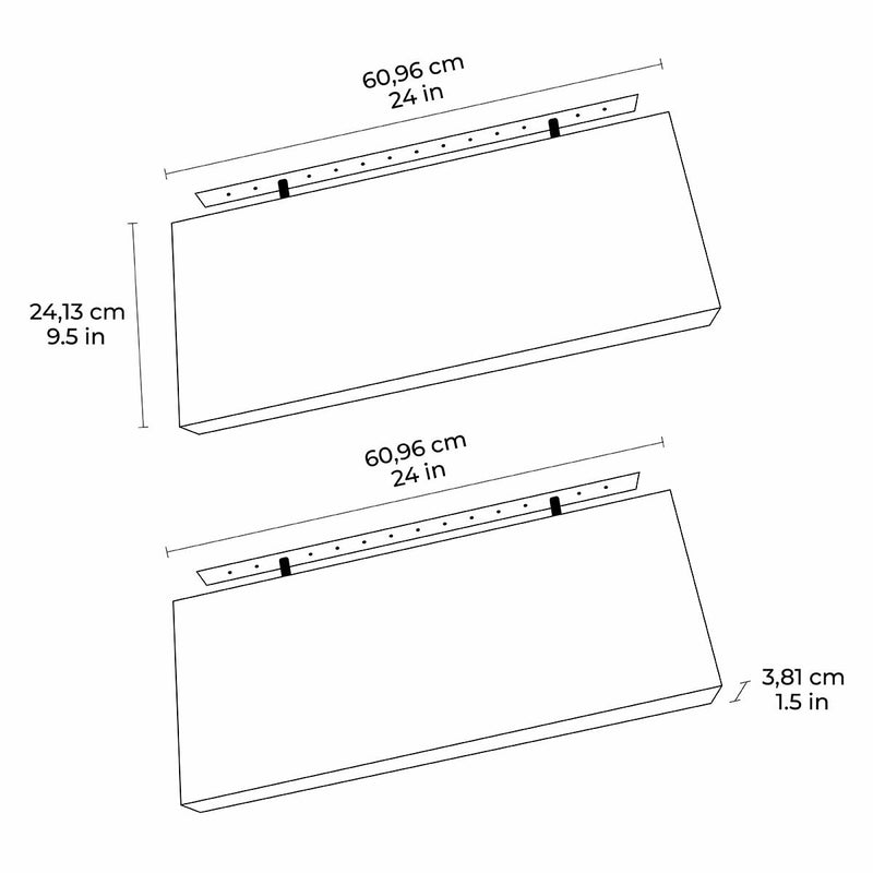 LGN Trend acacia floating shelf 2 pack - British product