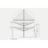 Brabantia rotary washing line 50m with ground spike - British product