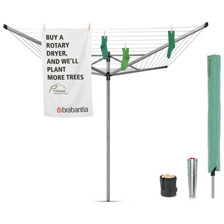 Brabantia rotary washing line 50m with ground spike - British product