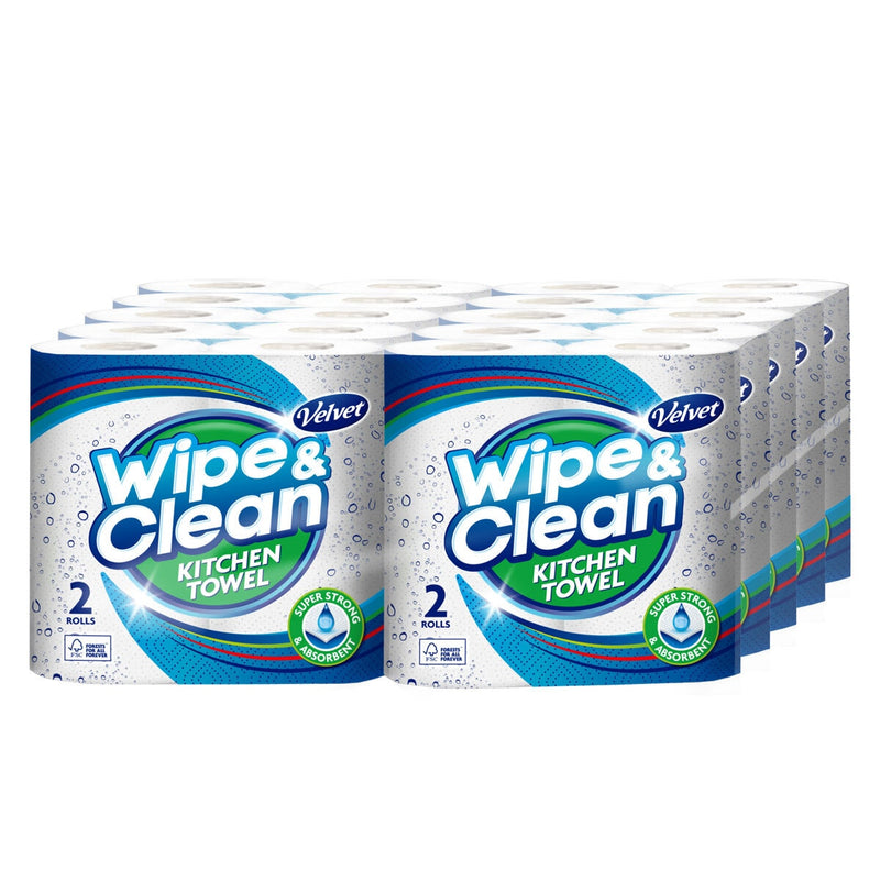 Velvet kitchen roll towel with 75 sheets per roll (British brand)