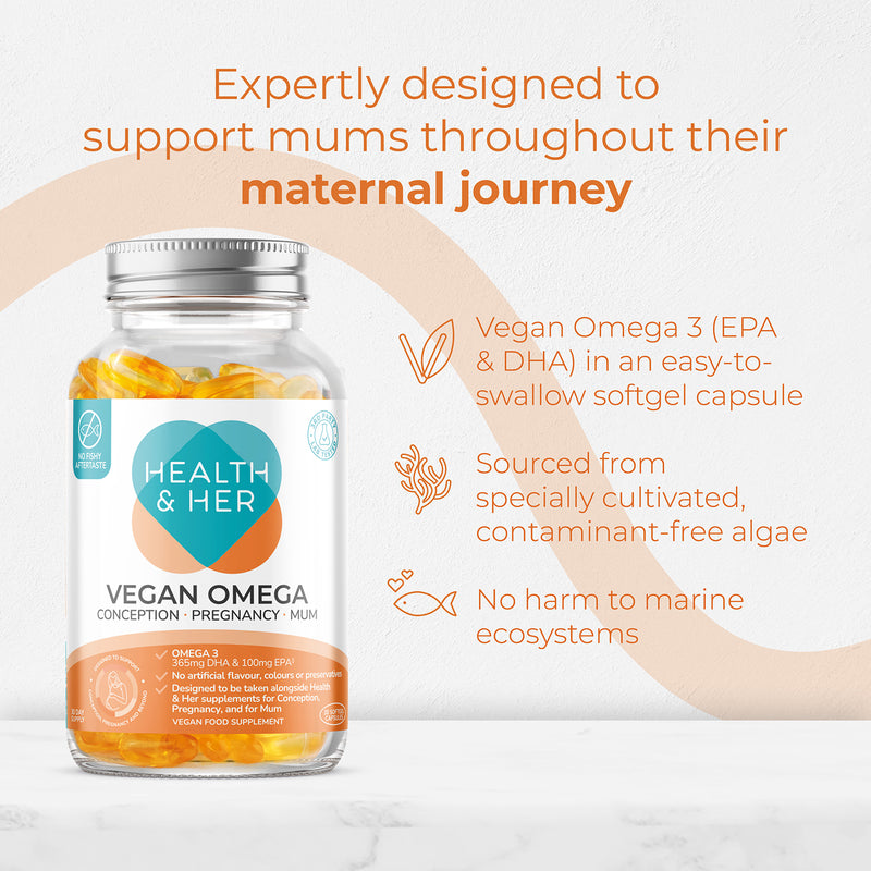 Health & Her Maternal Vegan Omega 30 Capsules (British brand)