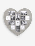 Grey heart-shaped collage picture frame 62cm x 60.5cm - British product