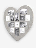 Grey heart-shaped collage picture frame 62cm x 60.5cm - British product