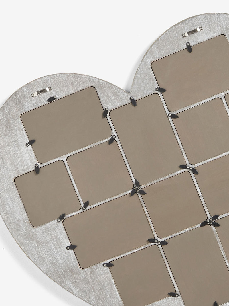 Grey heart-shaped collage picture frame 62cm x 60.5cm - British product