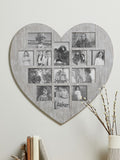 Grey heart-shaped collage picture frame 62cm x 60.5cm - British product