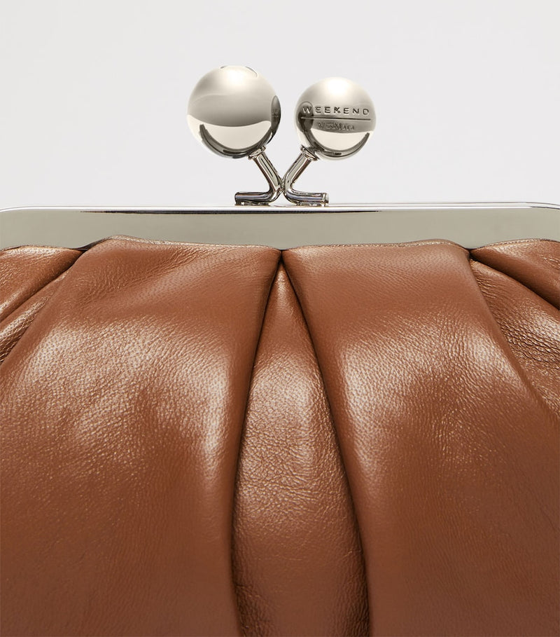 Weekend Max Mara Pasticcino small leather clutch bag, UK version
