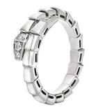 Bvlgari Serpenti Viper ring white gold diamonds, UK version