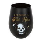 Superdrug Something Different Just Trying To Feel Alive Wine Glass Crescent Moon Design 500ml- Buy online at McGrocer