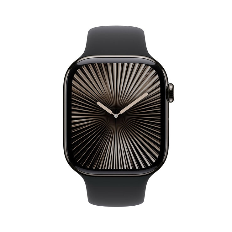 Apple Watch Series 10 46mm slate titanium case black sports band - British product